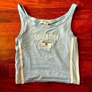 Light Blue and White Argentina tank top, XS from Pacsun, soft material, new